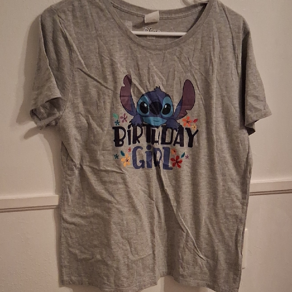 Disney Gray Stitch Birthday Girl Tee